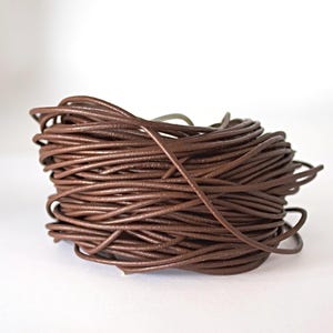 Genuine Brown Leather Cord, 1.5mm 2mm Round Leather Cord For Jewelry Making , Different Length options