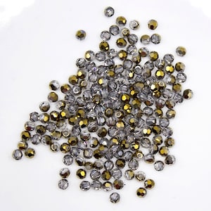 144pcs Dorado Swarovski Crystal Round Bead ,5000 Series Swarovski  Bead, 3mm Swarovski Crystal Metallic Bead , 3mm Faceted Dorado Bead