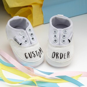 Custom Handpainted Baby Shoes, Infant Boy & Girl Shoes, Pregnancy, Baby Shower Unique Gift, Custom Baby, New Mom, SoleBabyCo