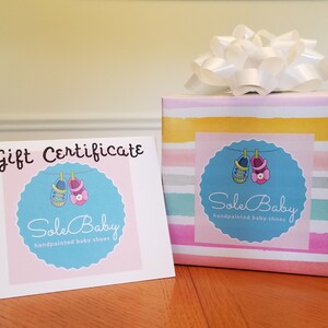 Certificado de Regalo SoleBaby, Zapatos de Bebé Pintados a Mano, Zapatos de Bebé, Moda de Bebé, Baby Shower, Regalos para Bebé, Bebé Personalizado, Zapatos de Niño, Zapatos de Niña