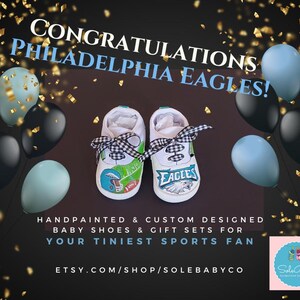 Eagles, Infant Boy & Girl Shoes, Pregnancy, Baby Shower, Unique Baby Gift, Newborn, Custom Baby, New Mom, Grandma Gift, SoleBabyCo