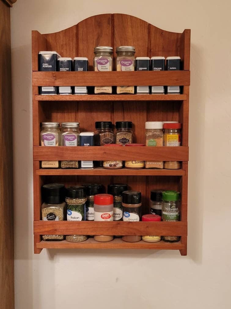 Hand Made Solid Hardwood Spice Rack - Etsy