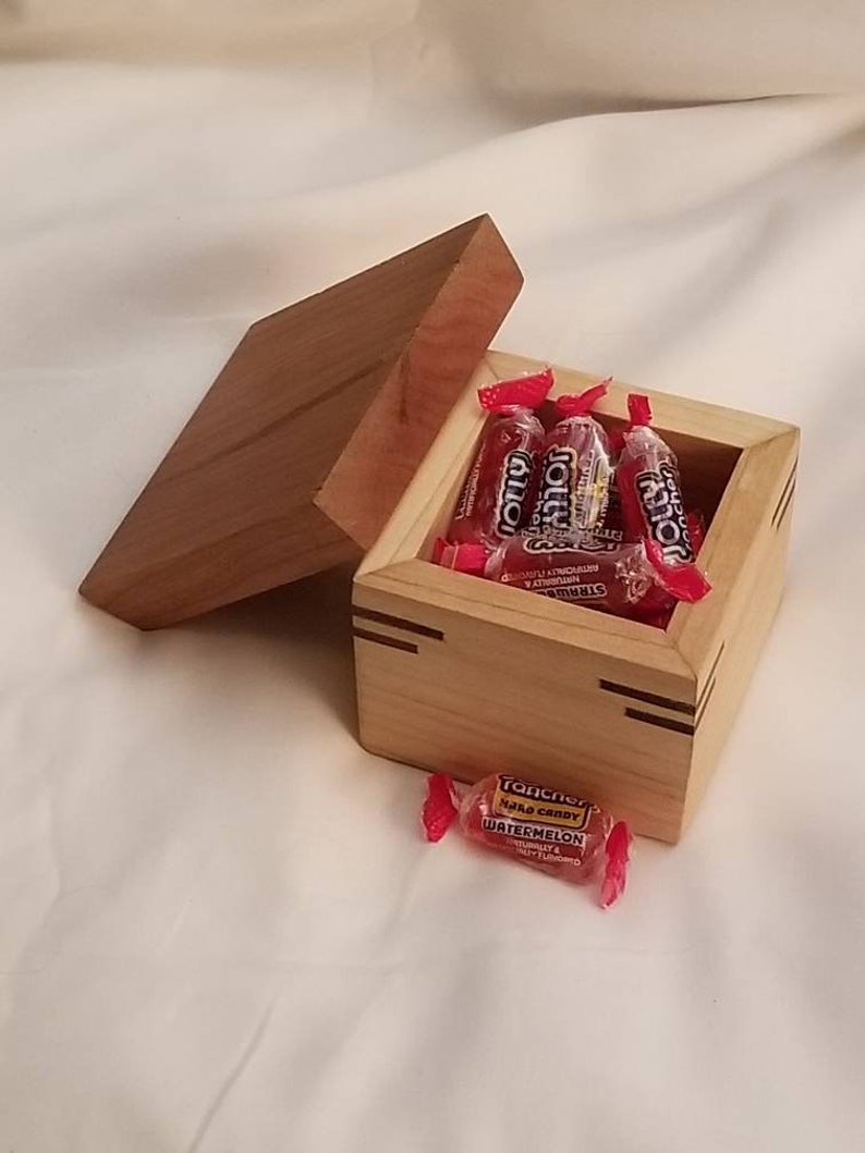 Beautiful handmade small wooden box with removable lid Etsy