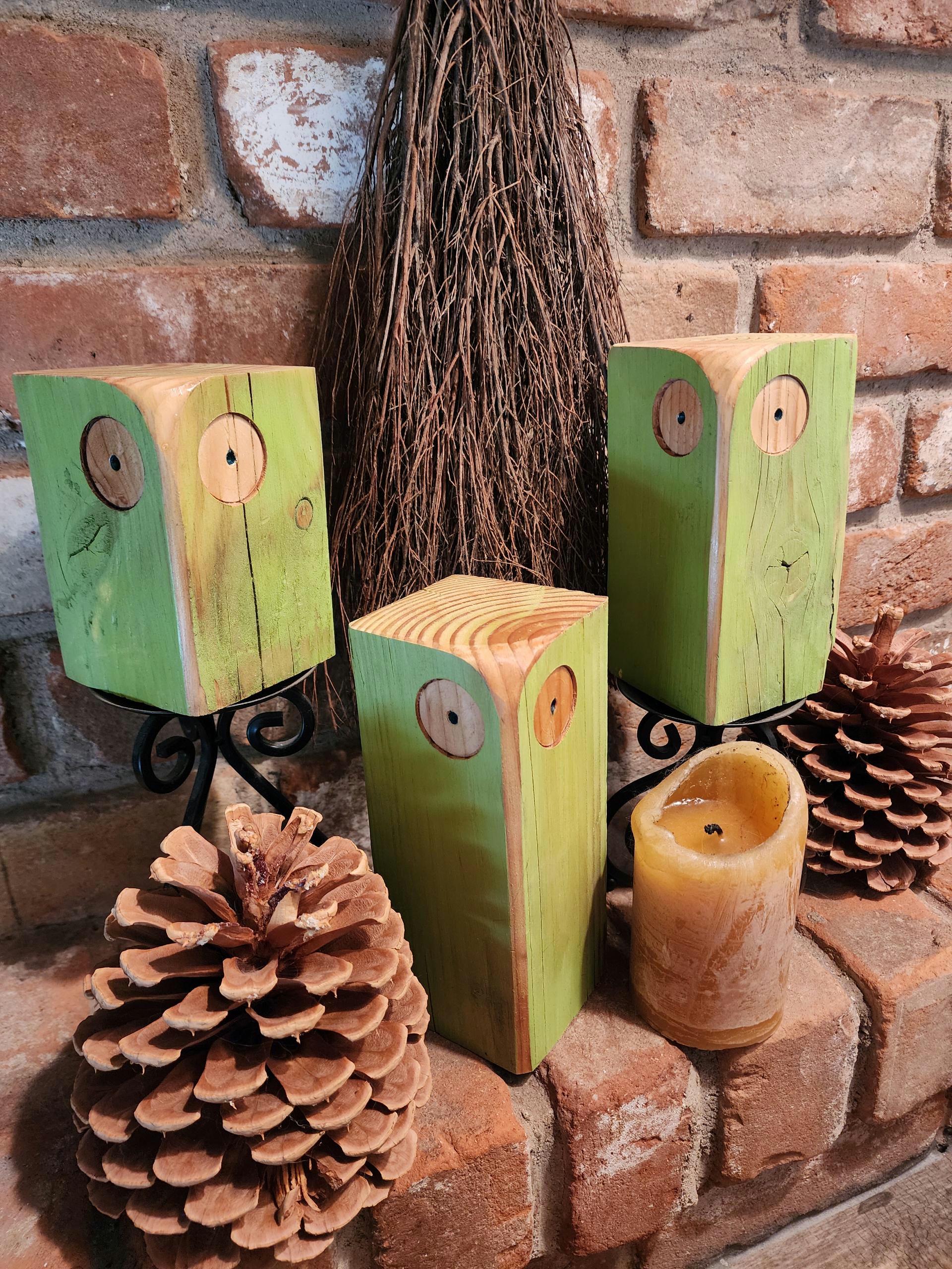Wooden Decorative Owls Rustic Home Decor Pine Handmade - Etsy