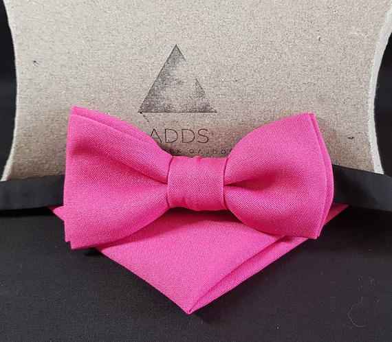 Set bow tie and pocket cloth bow tie and handkerchief