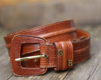 Vintage Bogner Belt| 80s Brown leather Designer belt