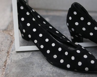 Vintage anni '80 Polkadotted pompe made in Italy taglia 38 EU