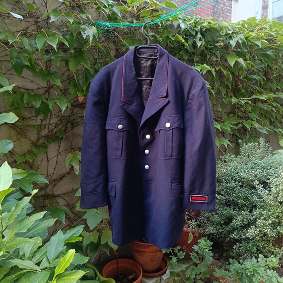 70s Vintage Military Blazer: Handmade Navy Jacket… - image 9