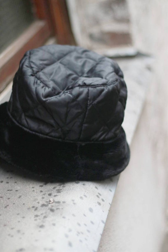 90s Bogner Textured Hat| Vintage black bucket hat|