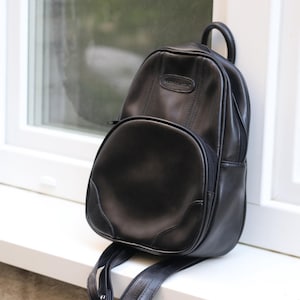 Vegan Leather Retro Backpack - Etsy