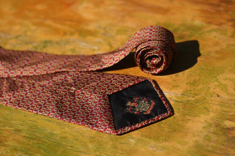 Corbata de seda Paolo Gucci de los años 70 / Corbata de herencia vintage en rojo / Corbata de ropa masculina de diseñador / Accesorio de seda unisex / Regalo para él imagen 6
