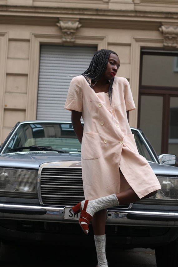 Vintage 90s Jil Sander pink salmon dress