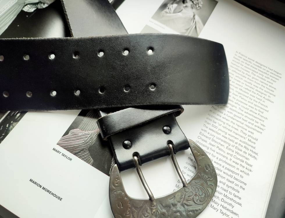 Vintage Canda for C&A Leather Belt With Silver-colored Buckle 90s Black  Belt With Ornate Floral Buckle Bohemian Chic - Etsy Finland