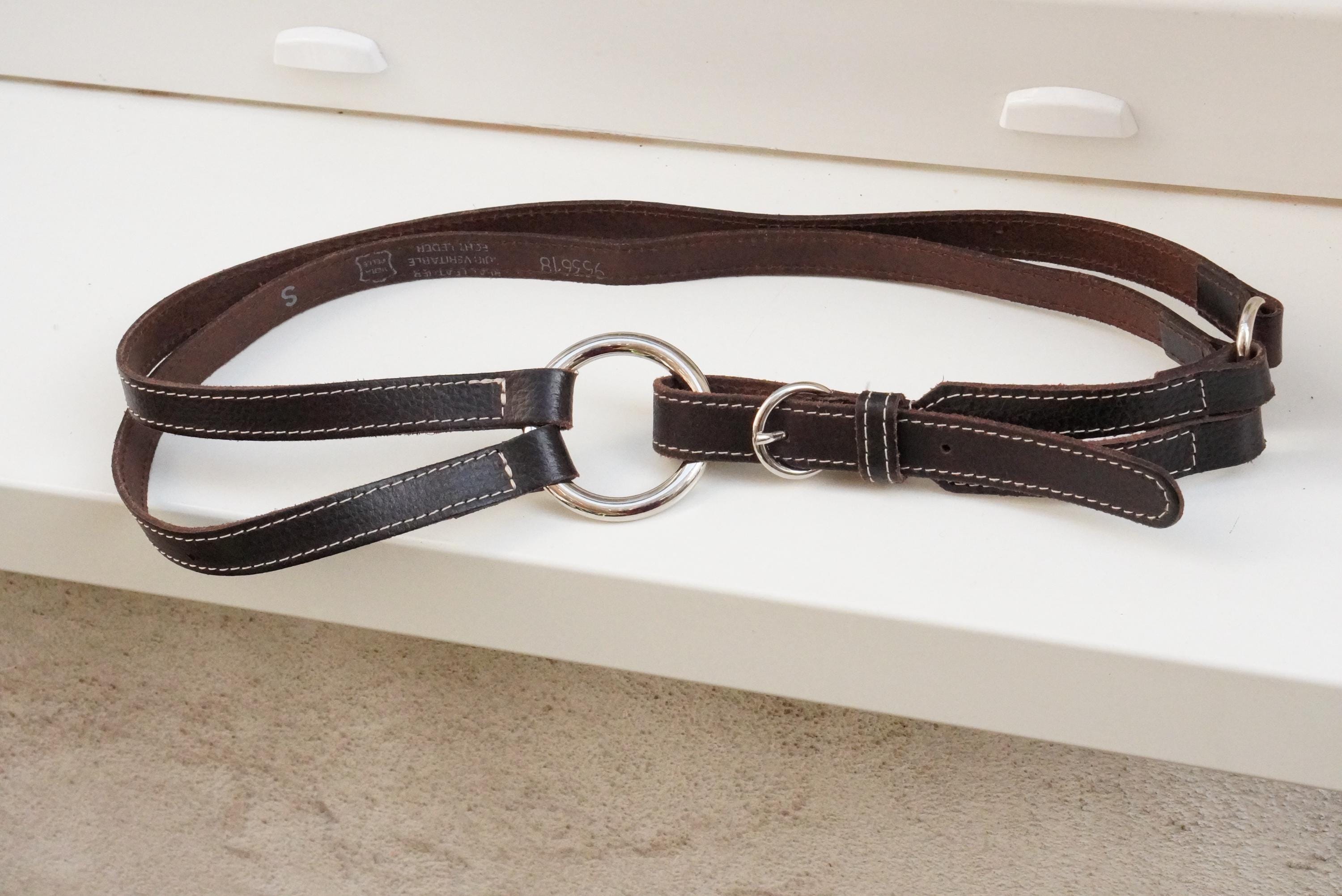 Cintura Boho Western Pelle Marrone E Argento | Stile Y2K Cowboy Unica