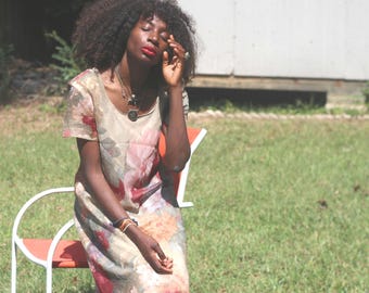 Vintage Jessica Howard 90s Floral Maxi Dress Rayon Grunge Cottagecore Dress