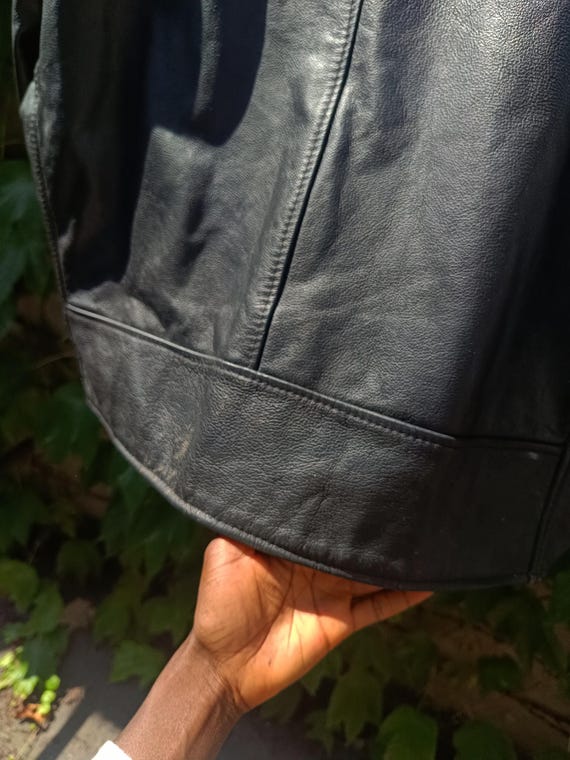 Vintage Excelled Leather Biker Jacket: 80s Black Moto Rock N Roll