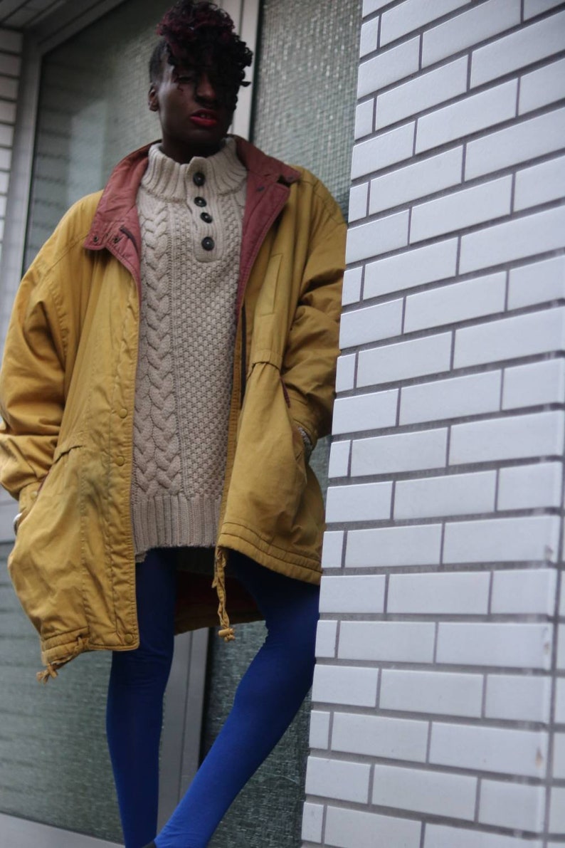 Vintage 90s Peter Hahn Sportiv Yellow Unisex Parka coat S M L