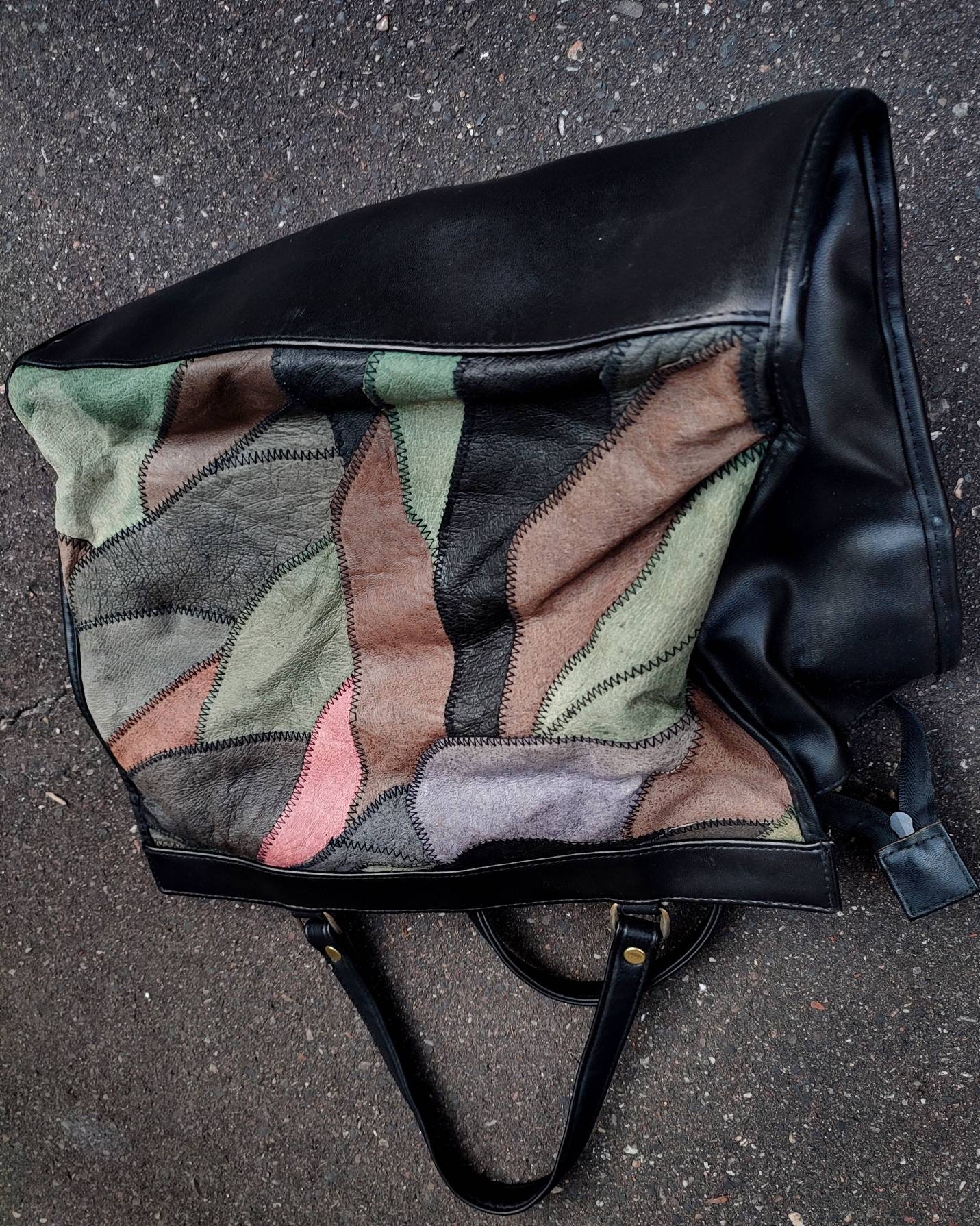 Stylish Vintage Leather Patchwork Bag by Sharif