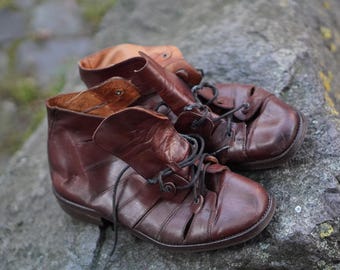 Vintage 90s 00s Timberland Shoes Chunky Grunge Moc Toe Brown