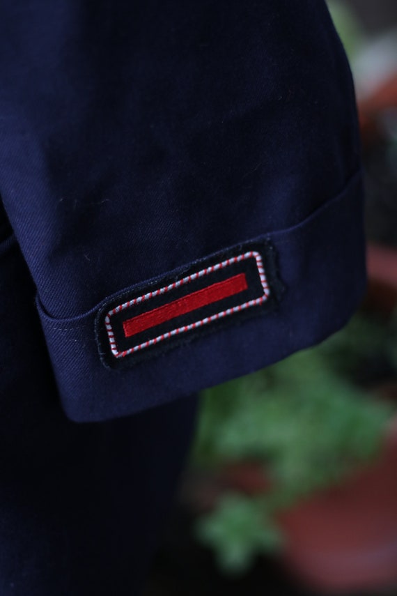 70s Vintage Military Blazer: Handmade Navy Jacket… - image 4