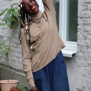 90s Esprit Merino Wool Blend Turtleneck Sweater - Minimalist Winter Style