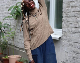 90er Jahre Esprit Merino Wolle Mischung Rollkragenpullover