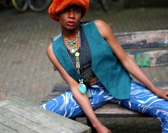 90er Jahre Grüne Weste| Vintage minimalistische Damenweste | Kapsel Garderobe Weste| Frauen Sommer Ärmelloses Top