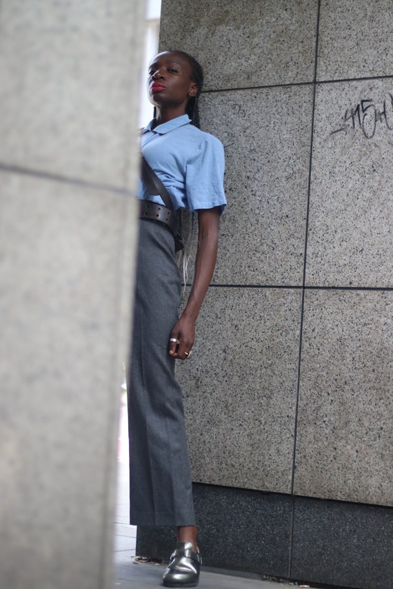 Vintage Ben Barton New York grey wool pants 90s pin … Gem