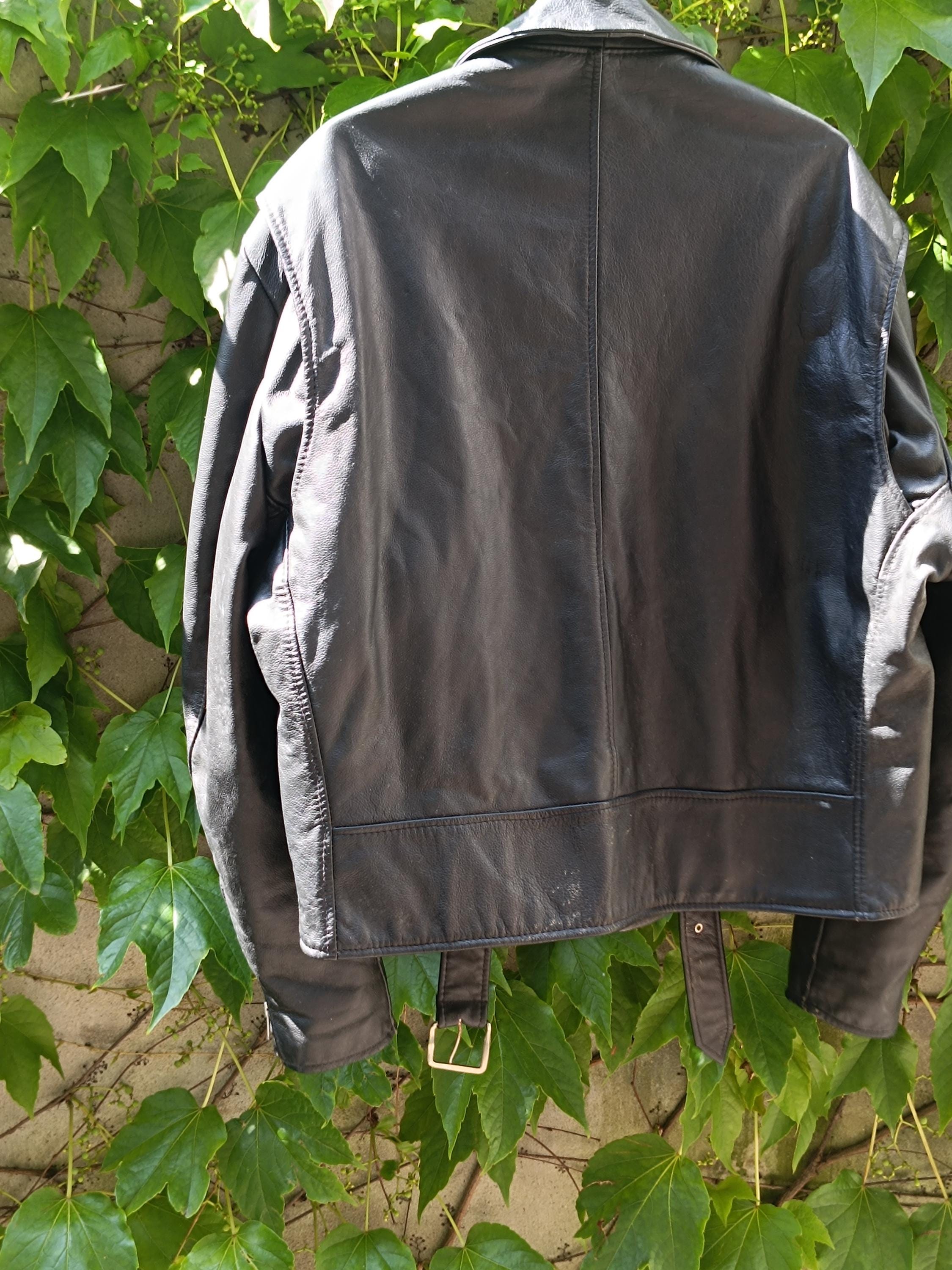 Vintage Excelled Classic Biker Leather Jacket| 80s Black Vintage Excelled Classic Biker Leather Jacket| 80s Black