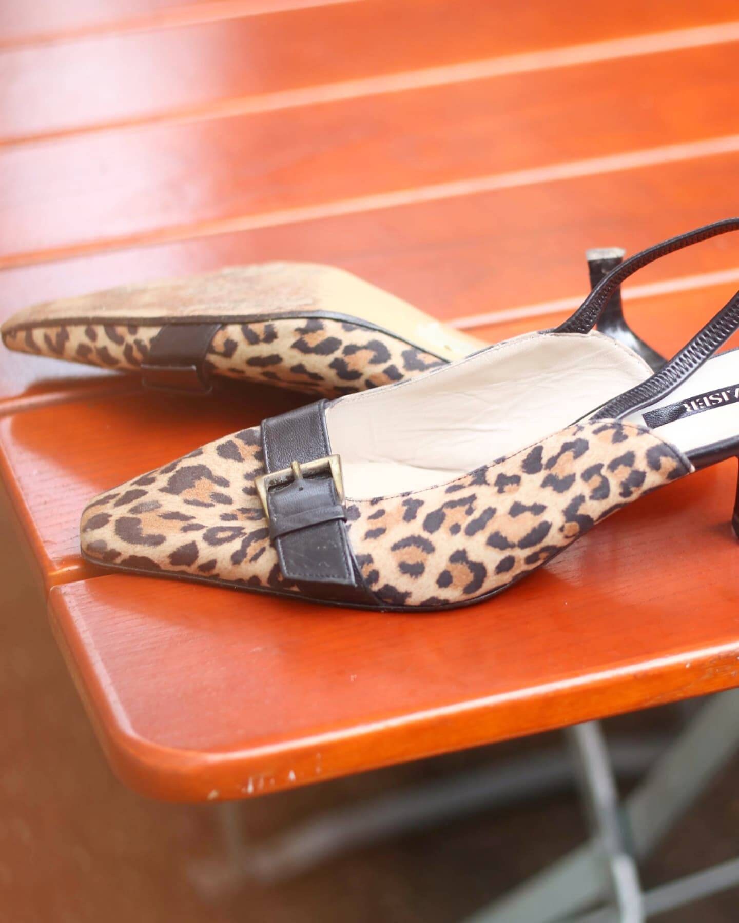 slingback leopard heels