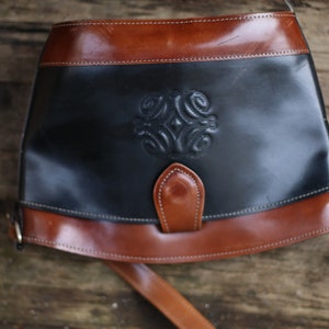 90s Vintage Black Shoulder Bag: Minimalist Mini Crossbody