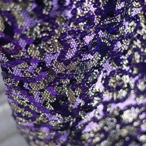 80s Dave & Johnny Sequinned Dress/ Vintage Purple Prom Dress with Statement sleeves / image 3