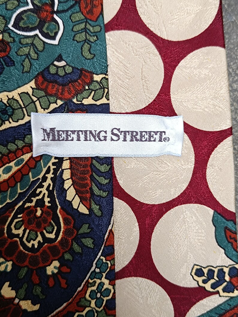 Vintage Meeting Street Seidenkrawatte Polka Gepunktete Büro Krawatte Herren Print Krawatte Bild 2