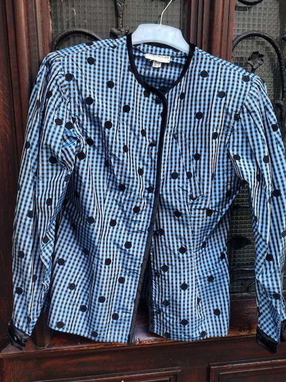 Vintage Franco Bogani Polka Dotted Blazer| 80s Bl… - image 2