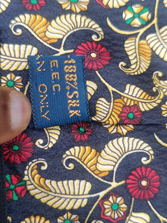 Cravate Vintage Pierre Balmain En Soie - Motif Floral Et Animal, Fabriquée En France