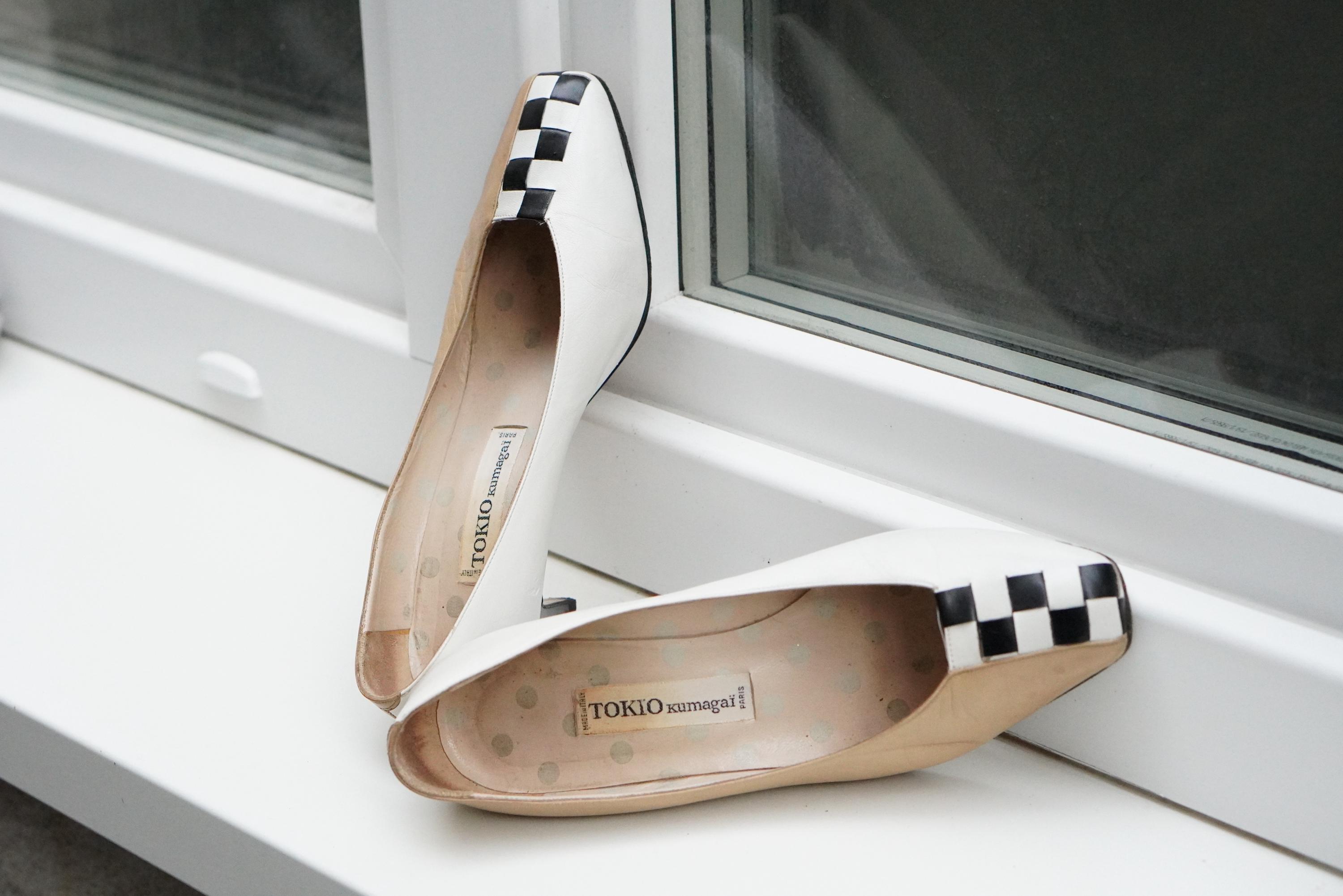 Vintage Tokio Kumagai Leather Pumps - 80s Rare Archival Beige