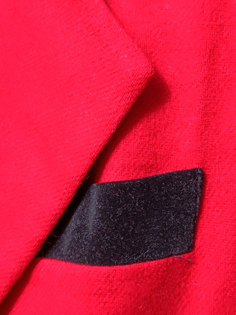 Vintage Dumas Blazer 80s Women's Oversized Blazer Tuxedo Style Minimalist Red Blazer image 9