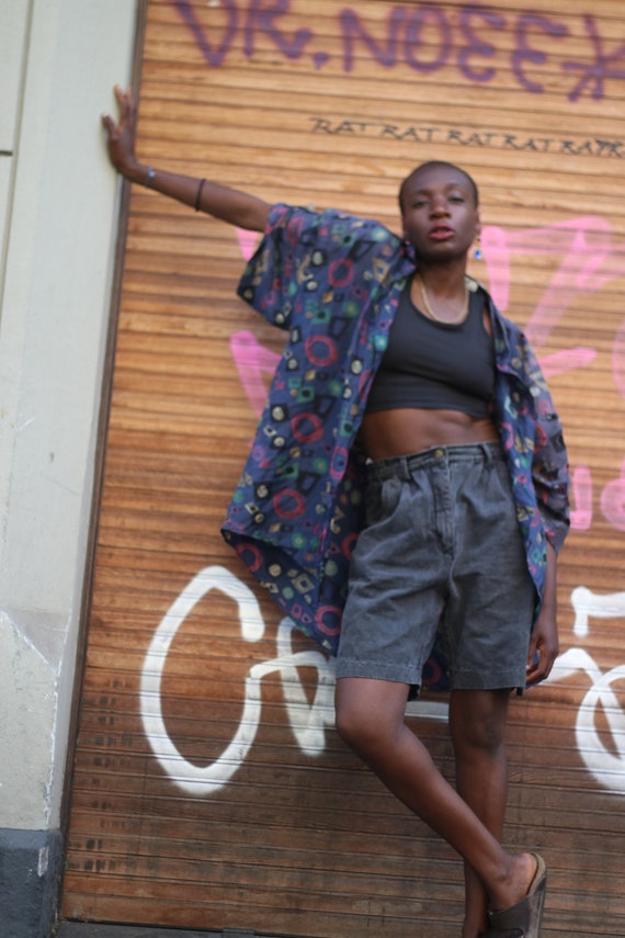 90s style top jean shorts