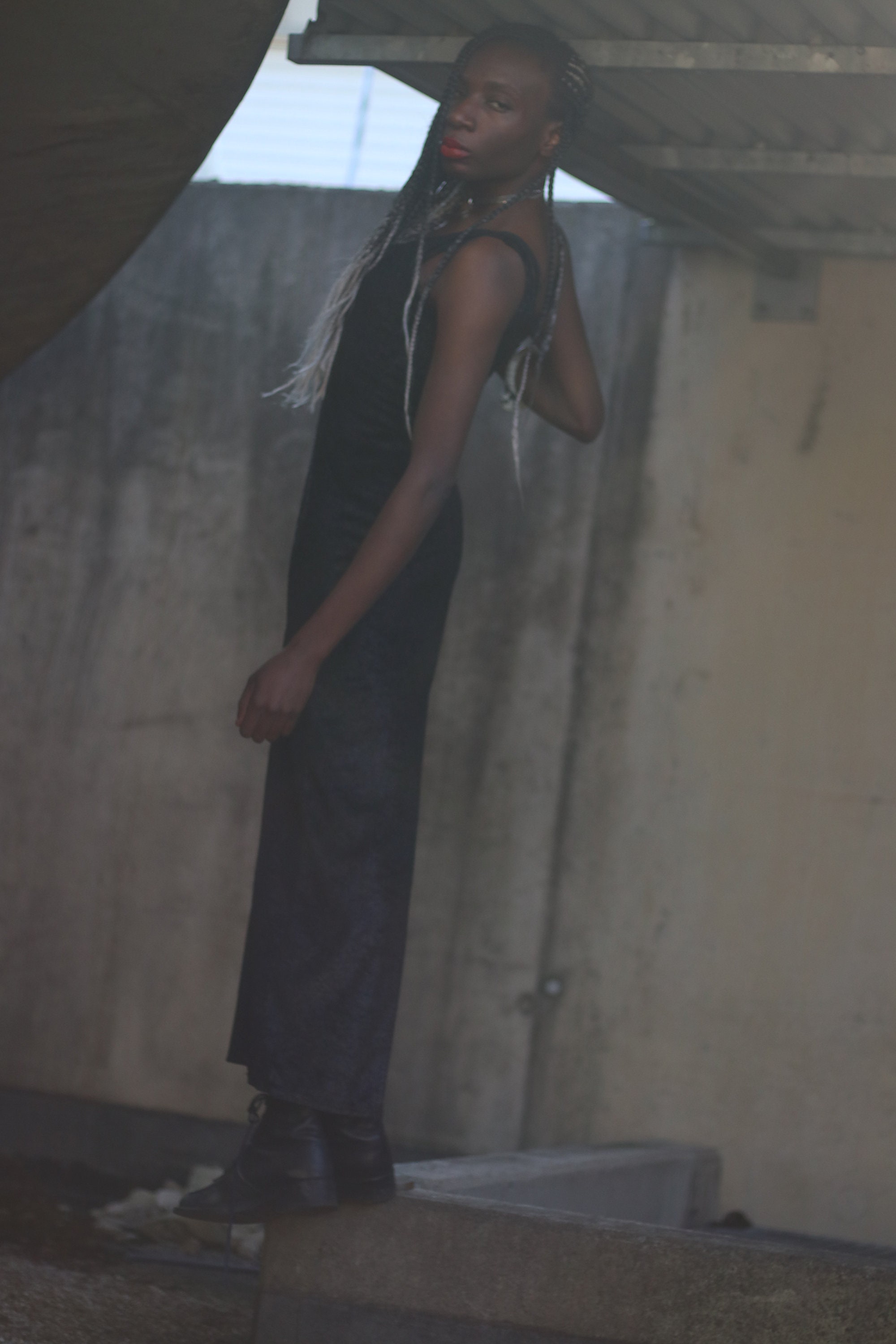 Vintage 90s Maxi black Shimmery  Slip Dress Size Small