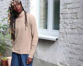 90s Esprit Merino Wool Blend Turtleneck Sweater - Minimalist