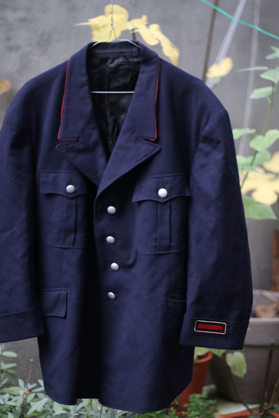 70s Vintage Military Blazer: Handmade Navy Jacket… - image 2