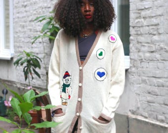 GORGEOUS MINK ANGORA Cardigan/80's Cardigans/80's Sweaters/angora