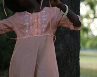 Vintage Mathilde J . Rondinaud Paris Silk and Linnen Mix Orange 