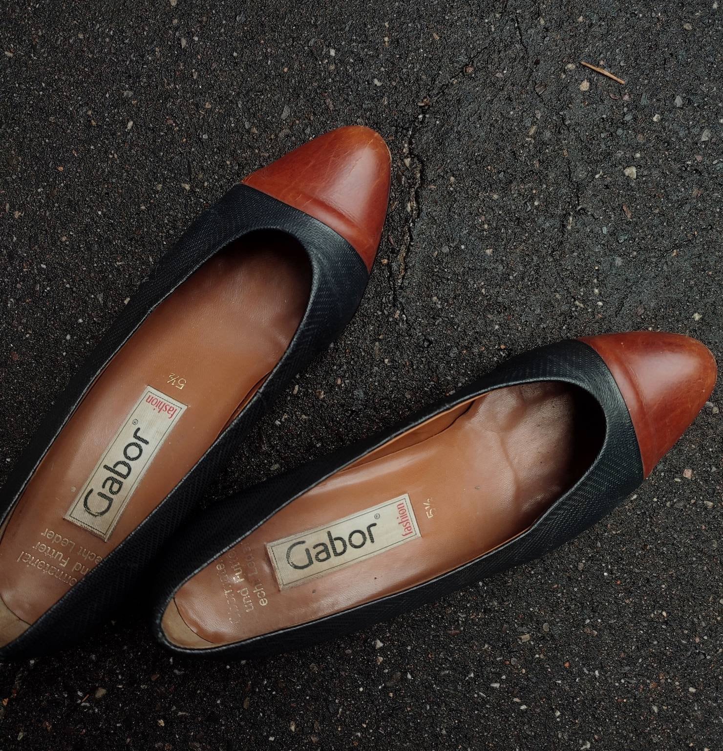 Buy Vintage Gabor Shoes Two Toned 80s Leather Slip In Online in India Etsy