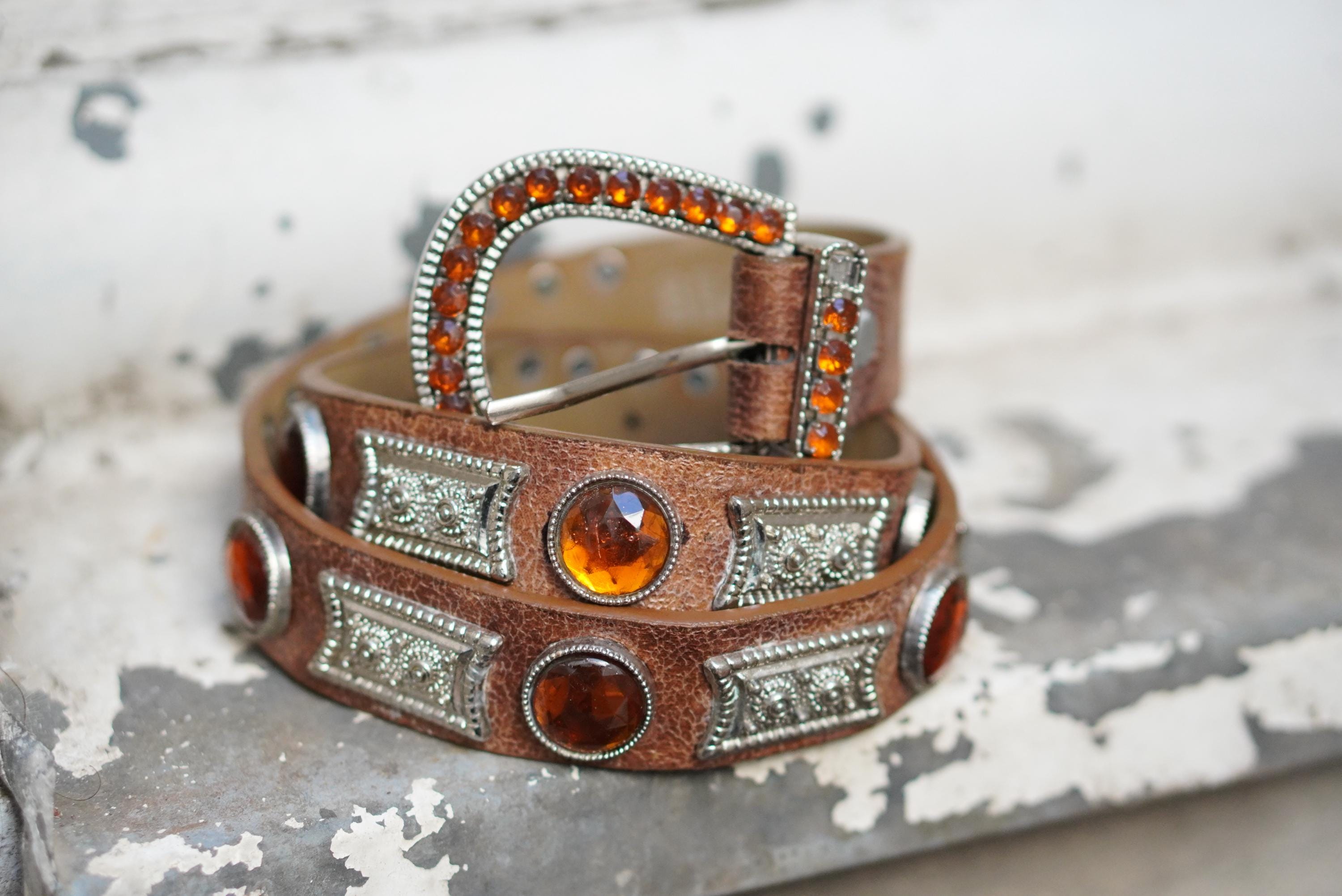 Bohemian Aristocrat — Leather Belt with Layered Amber Necklaces & Earrings Boho Amber Belt - Etsy main image 2