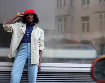 Vintage Suede Blazer: 80s Minimalist Brown Jacket