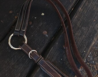 Wide Brown Faux Leather Belt Double Ring Hardware Equestrian Style Statement Ralph Lauren Equestrian Women main image 2