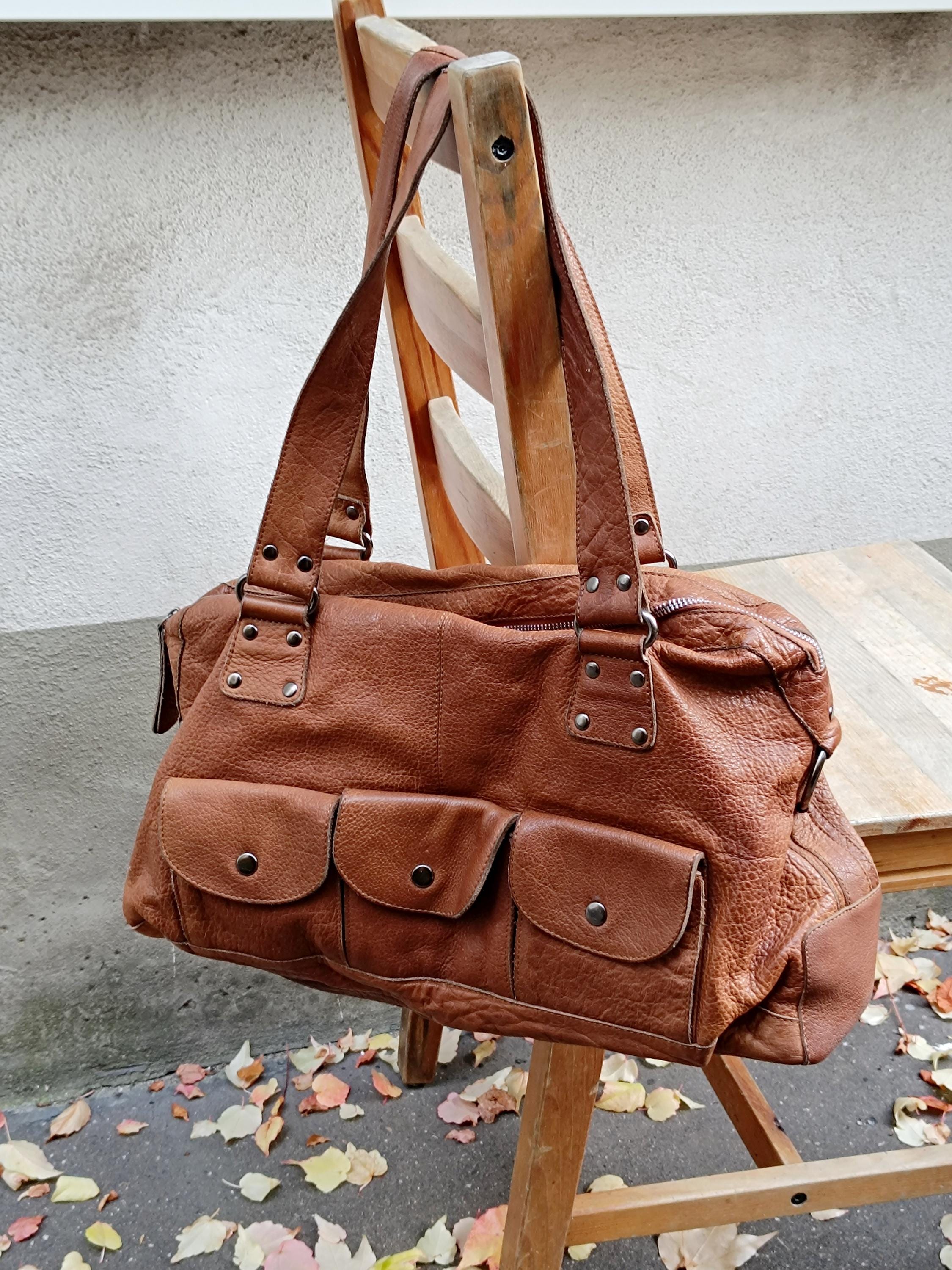バッグ vintage brown leather design hand bag Vintage Style Brown Leather Handbag Full Grain Leather Purse
