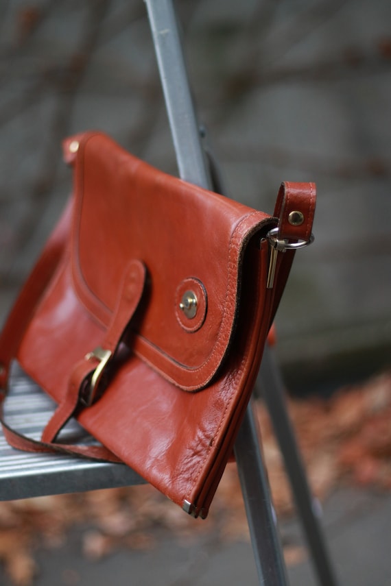 バッグ vintage leather hand bag Womens-Vintage-Leather-Shell-