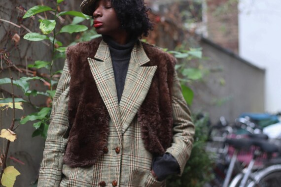 90s Wool Blend Oversized Blazer| Vintage Unisex Blazer